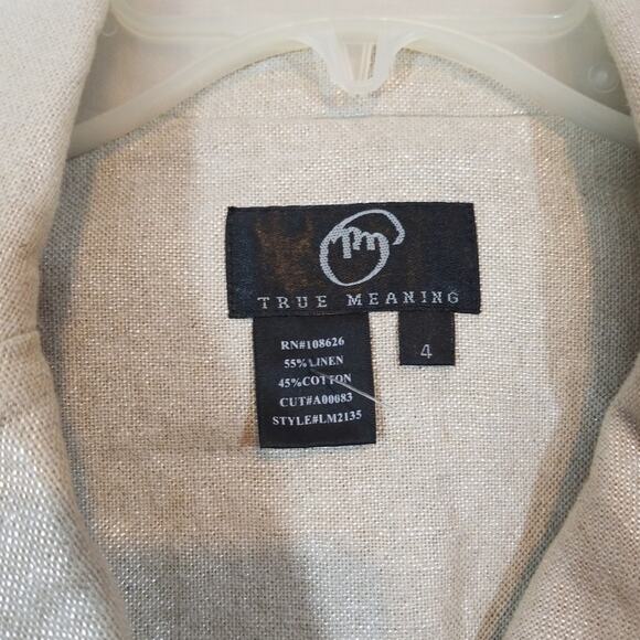 True Meaning Linen Blend Metallic Gold Blazer - Picture 8 of 8